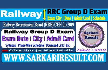 Railway RRC Group D Result Notice For All Phase