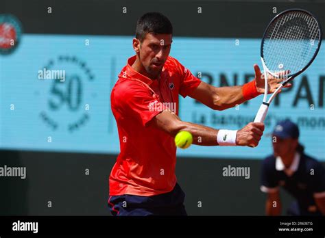 Paris Frankreich 07062023 Novak Djokovic Von Serbien Während Der