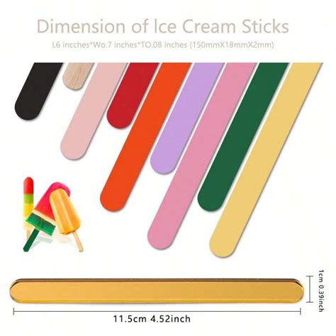 Colorful Acrylic Ice Cream Sticks Summer Homemade Ice Cream Ice Cream Sticks Reusable Popsicle