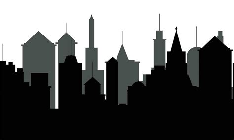 City background silhouette skyscrapers. Two layers silhouette city ...