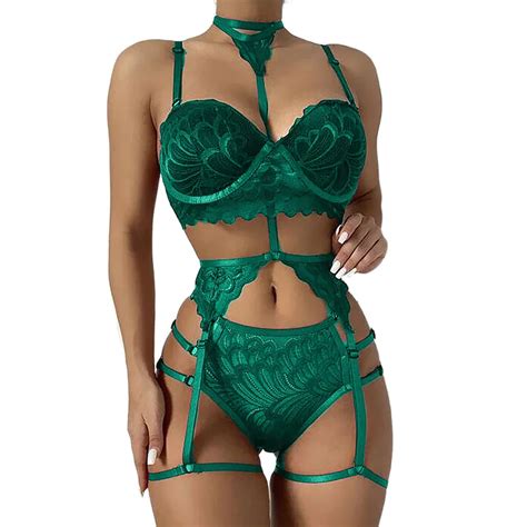 Sexy Erotic Lingerie Front Closure Babydoll Nightdress Thong Set Attractive Sleepwear Night