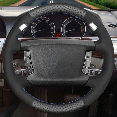 Black Genuine Leather Suede Car Steering Wheel Cover For Bmw Series