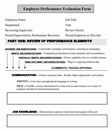 Free Employee Evaluation form Template Lovely Employee Evaluation form ...