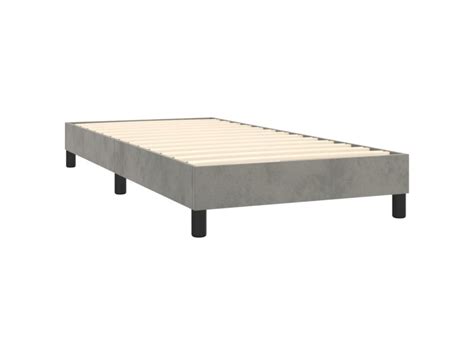 Vidaxl sommier à ressorts de lit gris clair 90x190 cm velours Conforama