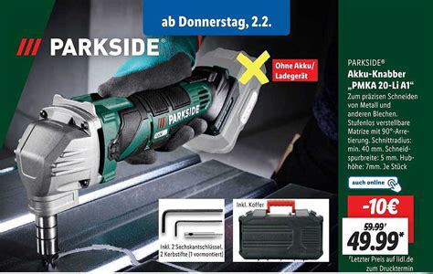 Parkside Akku Knabber Pmka 20 Li A1 Angebot Bei Lidl 1Prospekte De