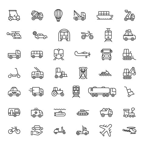 Iconos De Transporte Configuraci N De Iconos De Transporte Fijaci N De