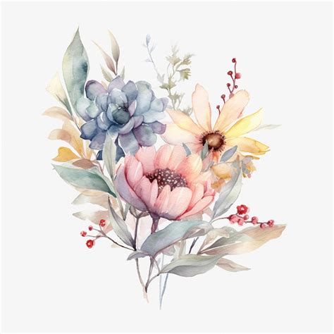 Premium AI Image | watercolor botanical illustration