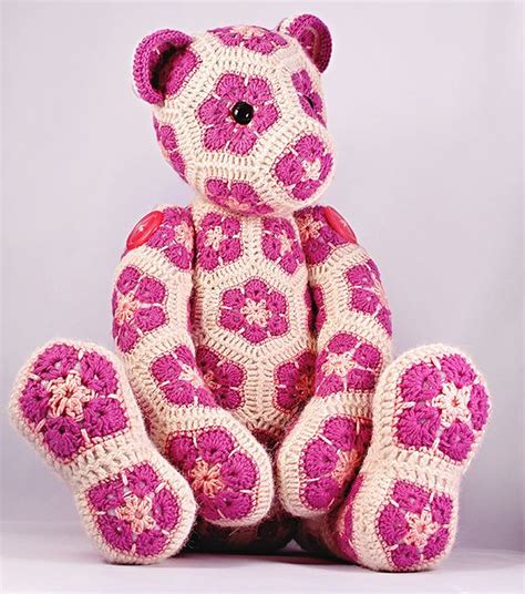 Lollo The African Flower Bear Pattern By Heidi Bears Crochet Bear