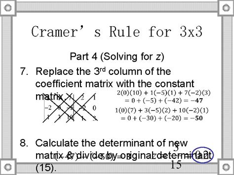 Cramers Rule Applying Determinants To Solve Systems Of