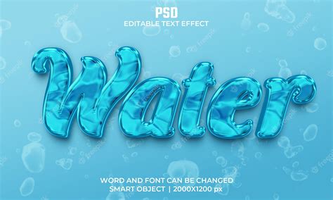 Premium Psd Water 3d Editable Text Effect Premium Psd With Background