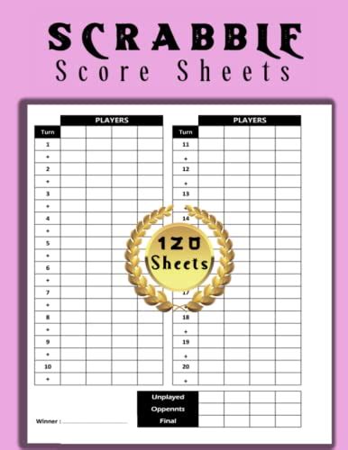 Scrabble Score Sheets Large Print Scrabble Score Book For Score