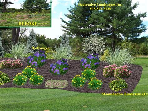 Front Yard Landscape Designs In Ma Decorative Landscapes Inc Sloped Backyard Landscaping