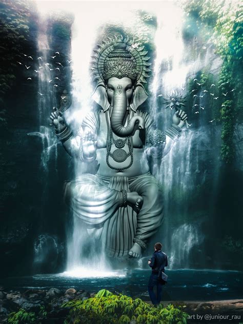 Lord Ganesha Waterfall Of Peace Lord Ganesha Paintings Ganesha