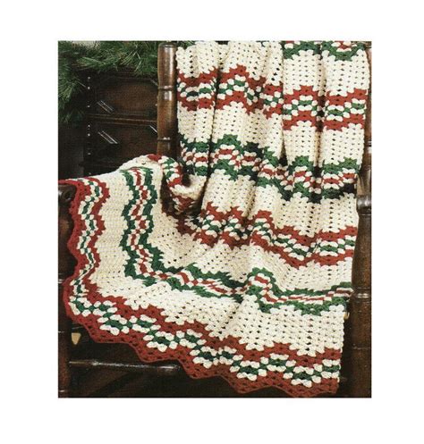 Ripple Wavy Afghan Crochet Pattern Christmas Snowflakes Afghan Blanket