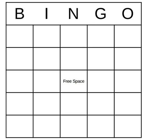 Blank Bingo Board Template Printable Word Searches