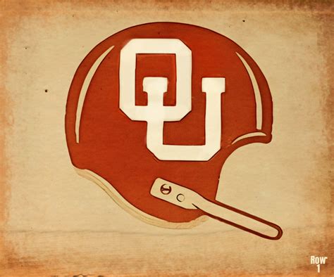 1972 OU Sooners Football Helmet Art - Row One Brand