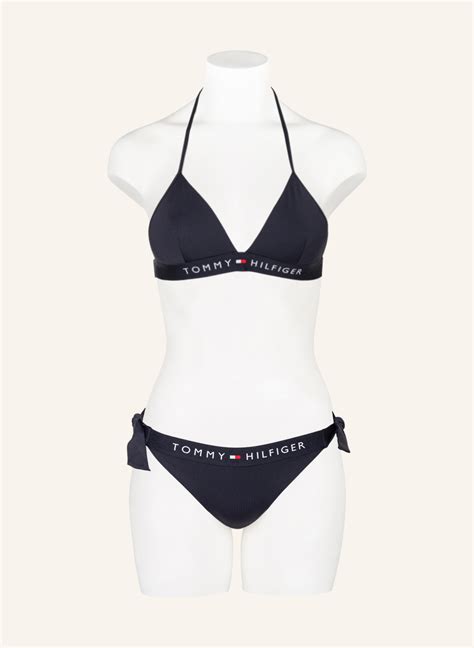 TOMMY HILFIGER Triangle Bikini Top In Dark Blue