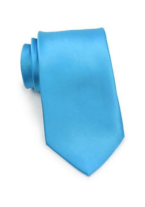 Mens Tie In Bright Cyan Blue Bows N