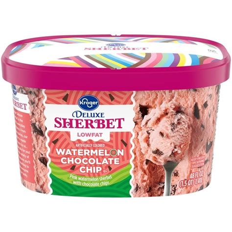 Kroger Watermelon Chocolate Chip Deluxe Sherbet 48 Fl Oz Instacart