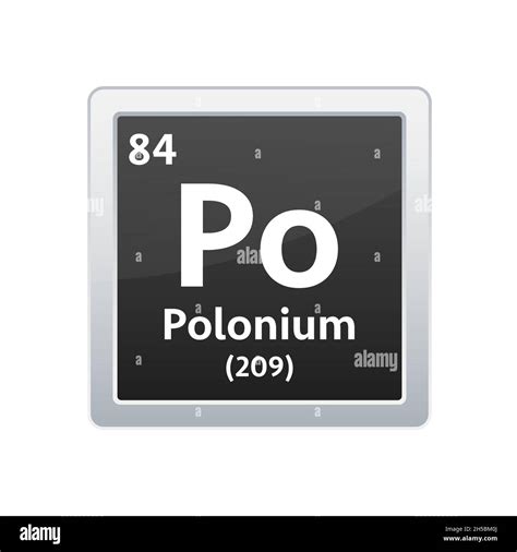 Polonium Symbol Chemical Element Of The Periodic Table Vector Stock Illustration Stock Vector