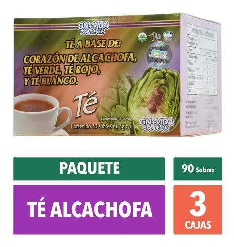 3 Piezas Té Alcachofa 30 Sobres Gn vida