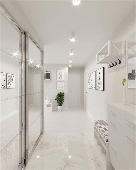 White & Grey Interior Design In The Modern Minimalist Style Grey ...