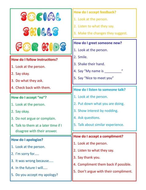 Free Printable Social Skills Worksheets