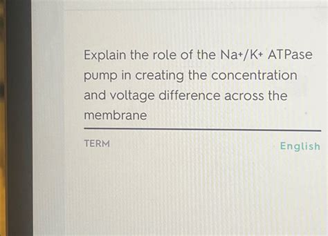 Solved Explain the role of the Na+K+ ﻿ATPase pump in | Chegg.com