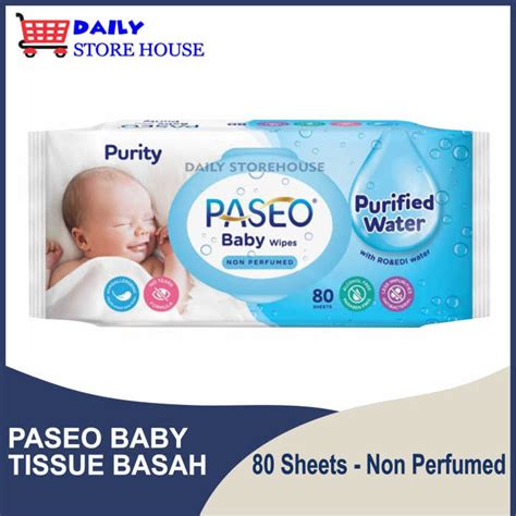 Paseo Tissue Basah Baby Wipes Purity Gazette Sheets Non Perfumed