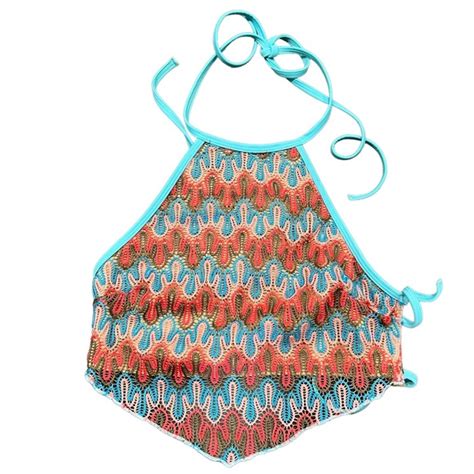 Dolls Kill Tops Poster Grl Crochet Halter Swim Bikini Top Poshmark
