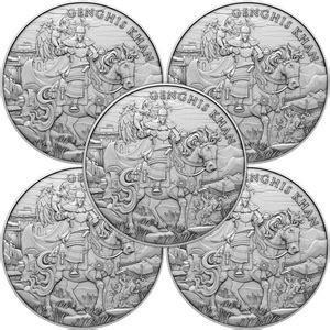 Genghis Khan Legendary Warriors Series Silver Rounds Silvertowne