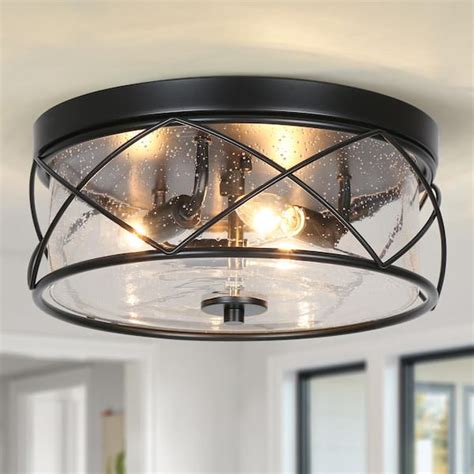 Lnc In Light Black Modern Farmhouse Foyer Flush Mount Ceiling