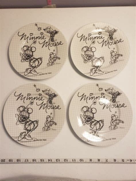 Disney Sketchbook Mickey Mouse Dinner Plates Set Of 4 NEW EBay