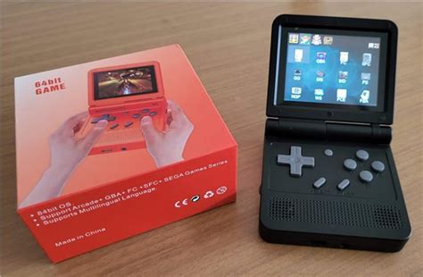 Powkiddy V90 64gb Flip Retro Game Console Black