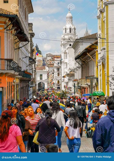 Quito, Ecuador, September 29, 2019: View of the Historic Centre of