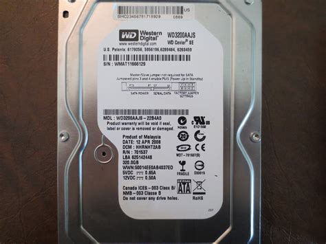 Western Digital WD3200AAJS-22B4A0 DCM:HHRNHT2AB 320gb Sata - Effective ...