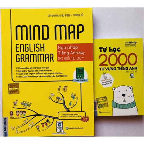 Sách Combo Mind Map English Grammar Ngữ Pháp Tiếng Anh Bằng Sơ đồ Tư Duy Tự Học 2000 Từ Vựng