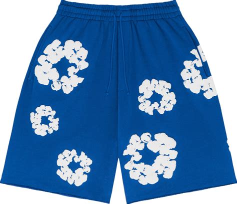 Denim Tears Royal Blue Cotton Wreath Sweatshorts Inc Style