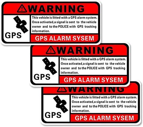 Osilly 3pcs 16 X 32 Inch Warning Gps Alarm System Car