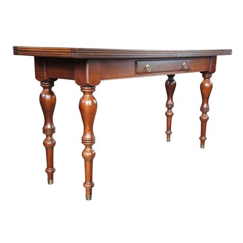 English Traditional Ethan Allen British Classics Mahogany Console Folding Dining Table Chairish