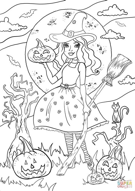 Witch Coloring Pages For Adults Coloring Pages