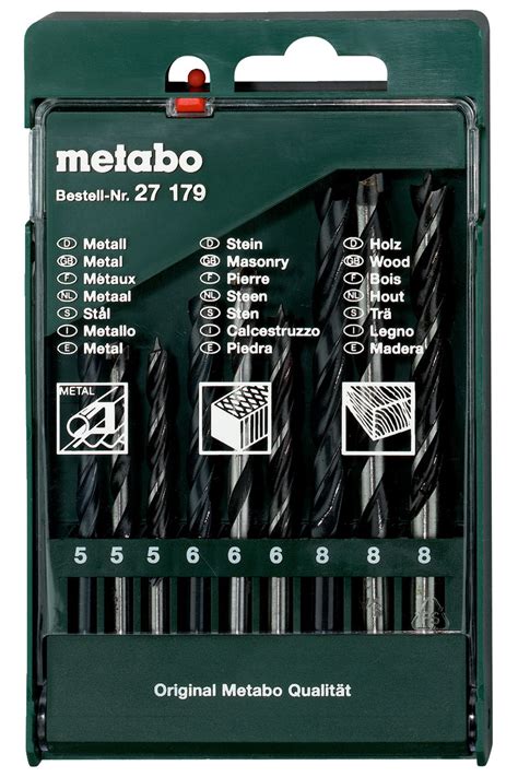 Набор сверл универсальный (9шт) Metabo 627179000 - купить в ОМА