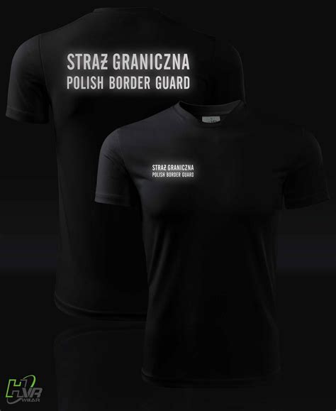 Koszulka termoaktywna T shirt STRAŻ GRANICZNA Odblaskowo pl