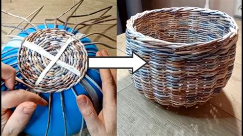 How To Weave A Round Basket Out Of Paper Easy Diy Paper Crafts Step