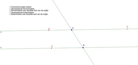 Eigenschappen Van Hoeken Bij Evenwijdigen En Een Snijlijn GeoGebra