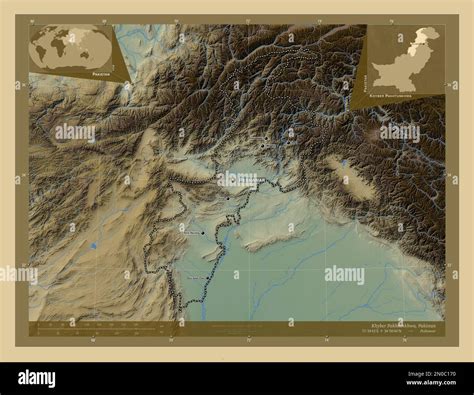 Khyber Pakhtunkhwa Province Of Pakistan Colored Elevation Map With