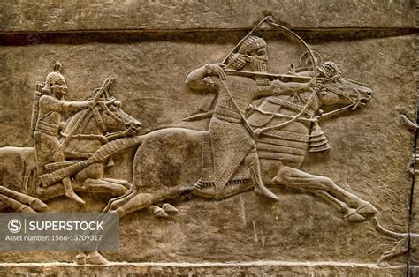 Assyrian Relief Sculpture Panel Of Ashurnasirpal Lion Hunting From