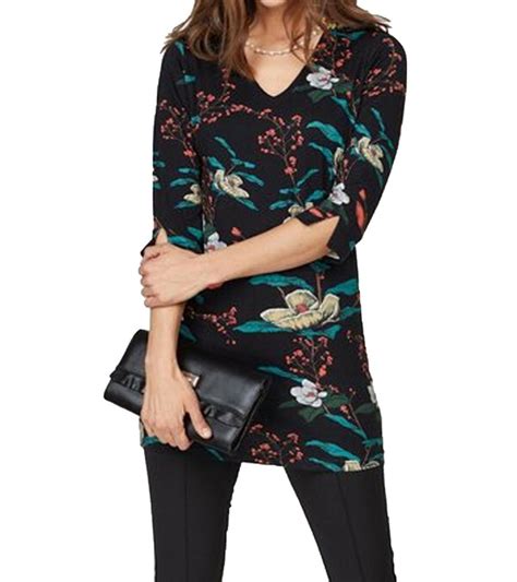 Bodyright Tunika Langes Damen Arm Kleid Mit Floralem Alloverdruck