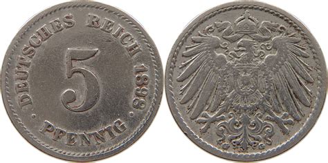 KAISERREICH 5 PFENNIG 1898 G S SS MA Shops