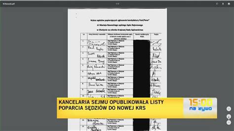 Listy poparcia do KRS opublikowane Rzecznik Sądu Najwyższego Michał